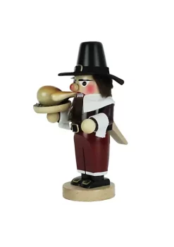 Steinbach Wooden Chubby Nutcracker, Pilgrim with Turkey, 11.5" -Dainty Home Discount Store Belk 1156