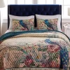 Barefoot Bungalow Eden Peacock Quilt and Pillow Sham Set