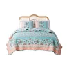 Greenland Home Fashions Barefoot Bungalow Audrey Quilt and Pillow Sham Set - Full/Queen 90x90", Turquoise