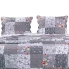 Greenland Home Fashions Barefoot Bungalow Giulia Fabulous Floral and Stencil Prints Classic Patchwork Pattern Reverses Pillow Sham - King 20x36", Gray