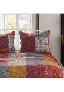 Barefoot Bungalow Paisley Slumber Softness with Reversible Pillow Sham - Standard 20x26", Spice