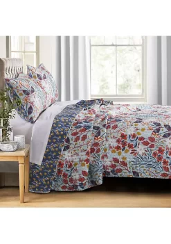 Barefoot Bungalow Perry Reversible Quilt And Pillow Sham Set - Twin 68x88", Multicolor