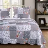 Greenland Home Fashions Barefoot Bungalow Giulia Comfortable Quilt Set - 2-Piece - Twin 68x88", Gray