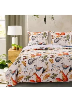 Barefoot Bungalow Willow Reversible Quilt And Pillow Sham Set - Twin 68x88", Multicolor