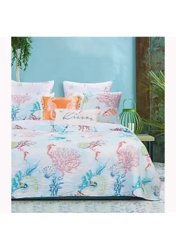 Barefoot Bungalow Sarasota Reversible Quilt And Pillow Sham Set - King 105x95", Multicolor