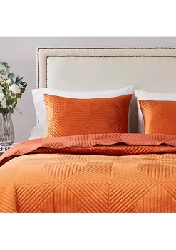 Barefoot Bungalow Riviera Velvet Pillow Sham - King 20x36", Spice