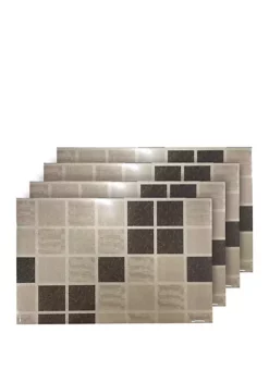 Dainty Home Shimmer Blocks Reversible Metallic Printed Set of 4 Placemats