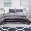 Barefoot Bungalow Native Reversible Quilt And Pillow Sham Set - Full/Queen 90x90", Indigo