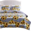 Greenland Home Fashions Barefoot Bungalow Sunflower Quilt and Pillow Sham Set - Full/Queen 90x90", Gold