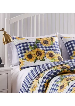 Greenland Home Fashions Barefoot Bungalow Sunflower Pillow Sham - Standard 20x26", Gold