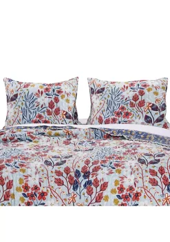 Barefoot Bungalow Perry Floral Print Reversible Perfect Pillow Sham - King 20x36", Multicolor