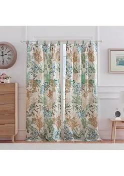 Barefoot Bungalow Atlantis Window Panel And Tie Back With 3" Rod Pocket - 42X84" Jade