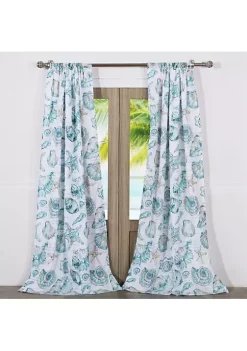 Barefoot Bungalow Cruz Window Curtain Panel Pair Set - 84"x 42", Multicolor