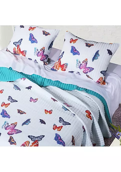 Barefoot Bungalow Mariposa Pillow Sham - King 20x36", Multicolor 2 Barefoot Bungalow Mariposa Pillow Sham - King 20x36", Multicolor - Image 2