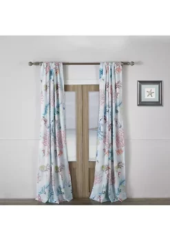Barefoot Bungalow Sarasota Window Curtain Panel Pair With Tiebacks - 42x84", Multicolor