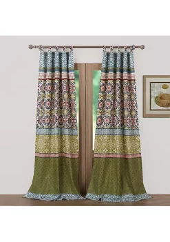 Barefoot Bungalow Shangri-La Window Curtain Panel Pair - 42x84", Multi