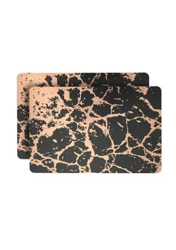 Dainty Home Marble Cork Foil Printed Marble Granite Designed Thick Cork Textured 12" x 18" Rectangular Placemat Set of 2 -Dainty Home Discount Store Belk 187