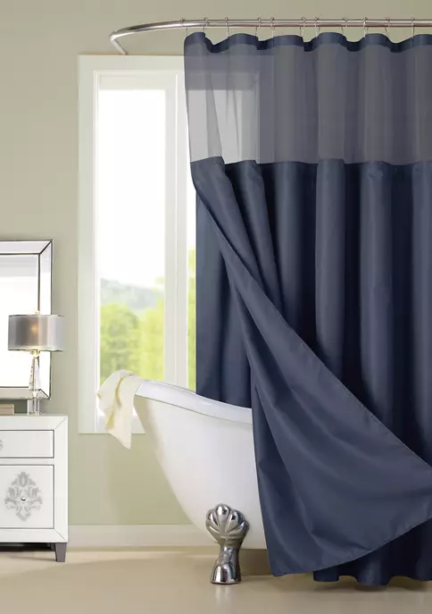 Dainty Home Smart Design Complete 2 in 1 Waffle Weave Hotel Spa Style Fabric Shower Curtain 5 Dainty Home Smart Design Complete 2 in 1 Waffle Weave Hotel Spa Style Fabric Shower Curtain - Image 5