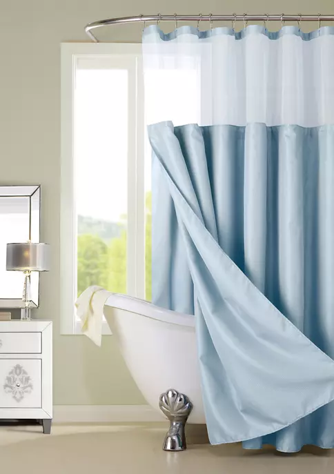 Dainty Home Smart Design Complete 2 in 1 Waffle Weave Hotel Spa Style Fabric Shower Curtain 6 Dainty Home Smart Design Complete 2 in 1 Waffle Weave Hotel Spa Style Fabric Shower Curtain - Image 6