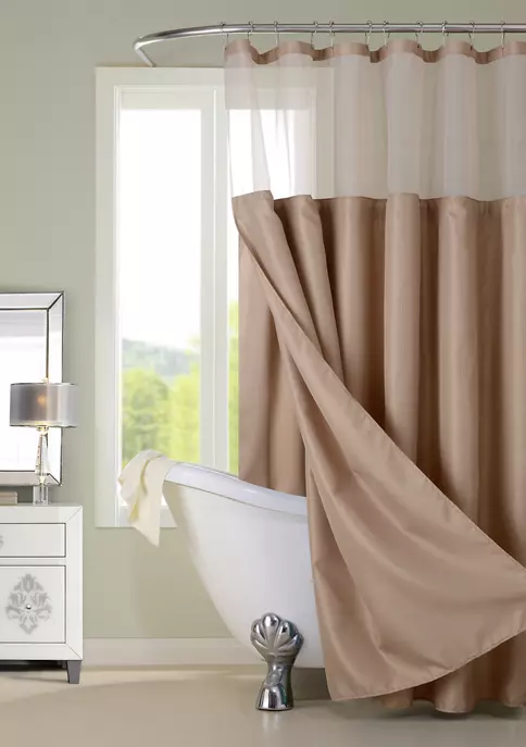 Dainty Home Smart Design Complete 2 in 1 Waffle Weave Hotel Spa Style Fabric Shower Curtain 10 Dainty Home Smart Design Complete 2 in 1 Waffle Weave Hotel Spa Style Fabric Shower Curtain - Image 10