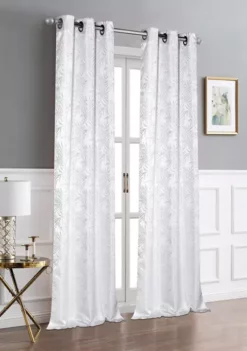 Dainty Home Palm Leaf Lurex Emroidered Room Darkening Window Panel Pair -Dainty Home Discount Store Belk 21