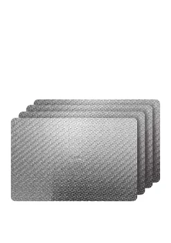 Dainty Home Set of 4 Cambria Metallic Textured Faux Leather Rectangular Placemats -Dainty Home Discount Store Belk 243