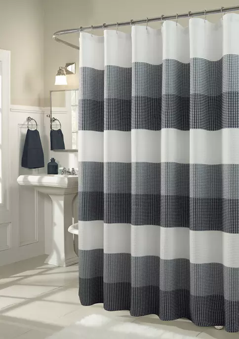 Dainty Home Waffle Weave Ombré Stripe Fabric Shower Curtain 7 Dainty Home Waffle Weave Ombré Stripe Fabric Shower Curtain - Image 7