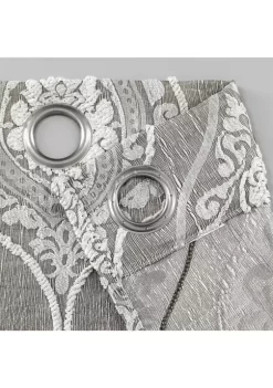 Dainty Home Monaco Jacquard Embroidered Satin Textured Room Darkening Window Panel Pair -Dainty Home Discount Store Belk 272