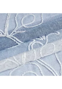 Dainty Home Silvia Ombre Striped Gradient Window Panel Pair With Floral Chenille Embroidery -Dainty Home Discount Store Belk 281