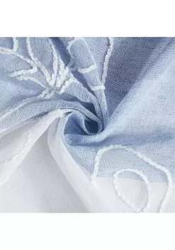 Dainty Home Silvia Ombre Striped Gradient Window Panel Pair With Floral Chenille Embroidery -Dainty Home Discount Store Belk 282