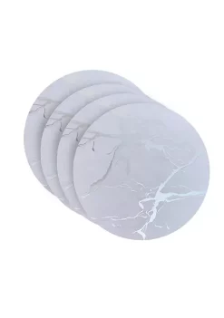 Dainty Home Marble Cork Foil Printed Marble Granite Designed Thick Cork Textured 4" x 4" Round Coaster Set of 4 -Dainty Home Discount Store Belk 293