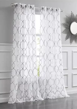 Dainty Home Springfield 3D Embroidered Sheer Single Window Panel -Dainty Home Discount Store Belk 306