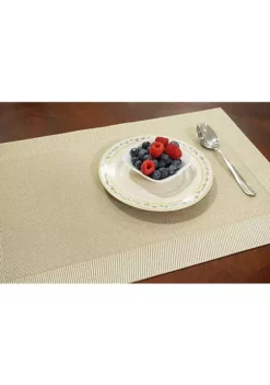Dainty Home Santa Monica Woven Textilene Crossweave with Solid Geometric Pattern Reversible Rectangular Placemat - Set of 6 -Dainty Home Discount Store Belk 31