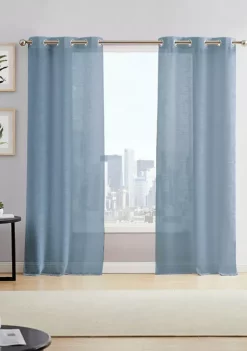 Dainty Home Hannah Semi-Sheer Checkered Weave Linen Look Light Filtering Window Panel Pair -Dainty Home Discount Store Belk 312