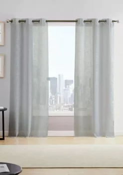 Dainty Home Hannah Semi-Sheer Checkered Weave Linen Look Light Filtering Window Panel Pair -Dainty Home Discount Store Belk 315