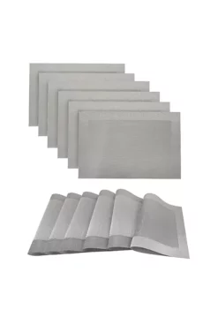 Dainty Home Santa Monica Woven Textilene Crossweave with Solid Geometric Pattern Reversible Rectangular Placemat - Set of 6 -Dainty Home Discount Store Belk 32