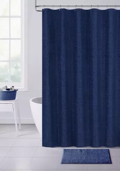 Dainty Home Paris Chenille Fabric Shower Curtain