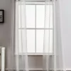 Dainty Home Ribbons Embellished Lurex Linen Look Light Filtering Window Panel Pair