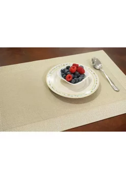Dainty Home Napa Woven Textilene Crossweave With Solid Geometric Pattern Reversible 12" x 18" Rectangular Placemat Set of 4 -Dainty Home Discount Store Belk 38