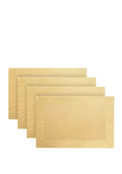 Dainty Home Napa Woven Textilene Crossweave With Solid Geometric Pattern Reversible 12" x 18" Rectangular Placemat Set of 4 -Dainty Home Discount Store Belk 40