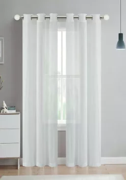 Dainty Home Megan Chenille Embroidered Stripes Linen Look Light Filtering Window Panel Pair -Dainty Home Discount Store Belk 406