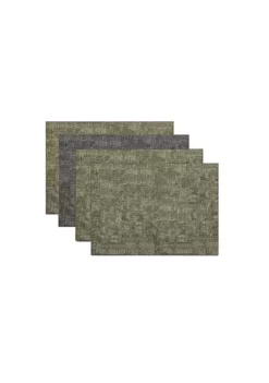 Dainty Home Napa Woven Textilene Crossweave With Solid Geometric Pattern Reversible 12" x 18" Rectangular Placemat Set of 4 -Dainty Home Discount Store Belk 41