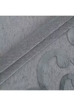 Dainty Home Natalie Linen Look Light Filtering Window Panel Pair With Scroll Design Velvet Appliqué -Dainty Home Discount Store Belk 428