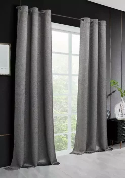 Dainty Home Stars Metallic Blackout Thermal Insulated Window Panel Pair