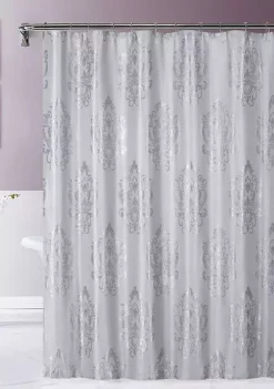 Dainty Home Majestic Satin Embroidered Shower Curtain in White -Dainty Home Discount Store Belk 445