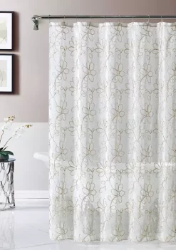 Dainty Home Rita Chenille Embroidererd Fabric Shower Curtain -Dainty Home Discount Store Belk 465