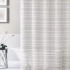 Dainty Home Naples Linen Look Striped Designed Shower Curtain
