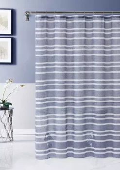 Dainty Home Naples Linen Look Striped Designed Shower Curtain -Dainty Home Discount Store Belk 471