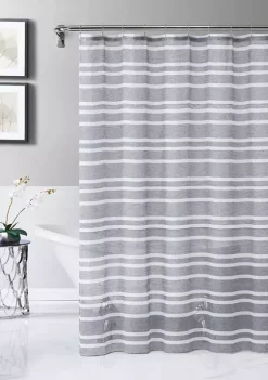Dainty Home Naples Linen Look Striped Designed Shower Curtain -Dainty Home Discount Store Belk 472