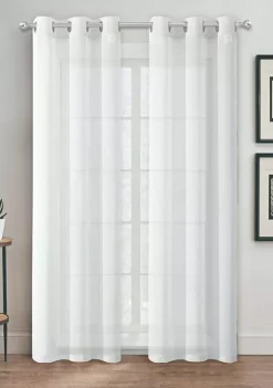Dainty Home Hannah Semi-Sheer Striped Weave Linen Look Light Filtering Window Panel Pair -Dainty Home Discount Store Belk 485